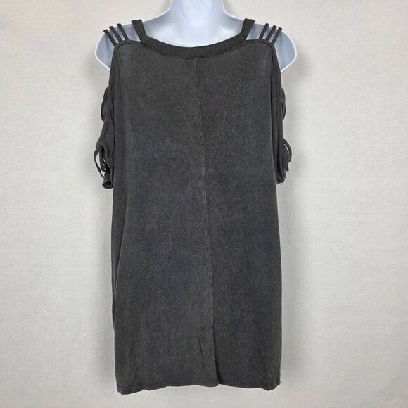BKE Cold Shoulder Strap Top Black Washed L - Picture 5 of 8
